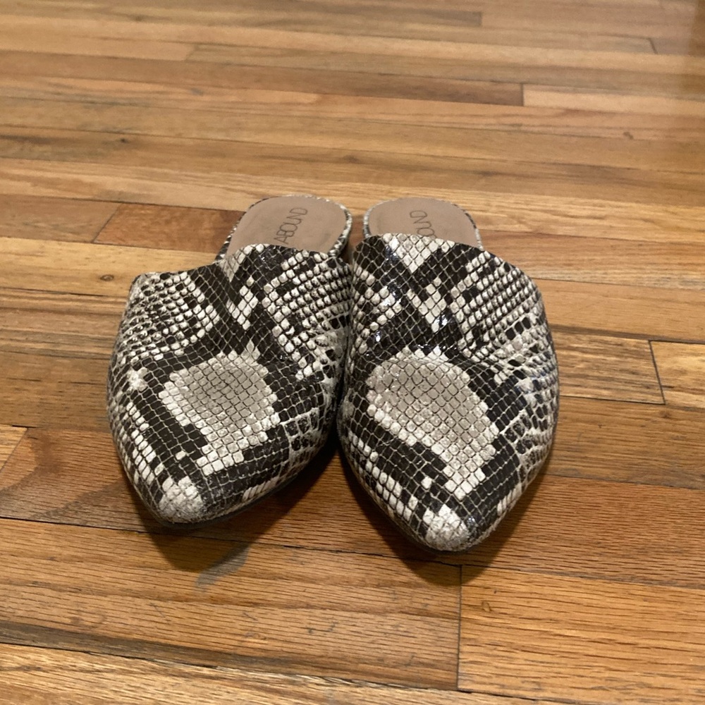Snakeskin mules